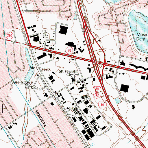 Topographic Map of El Paso Police Department - West Side Regional Command Center, TX
