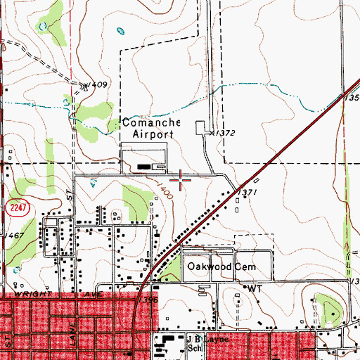 Topographic Map of Comanche County Sheriff's Office, TX