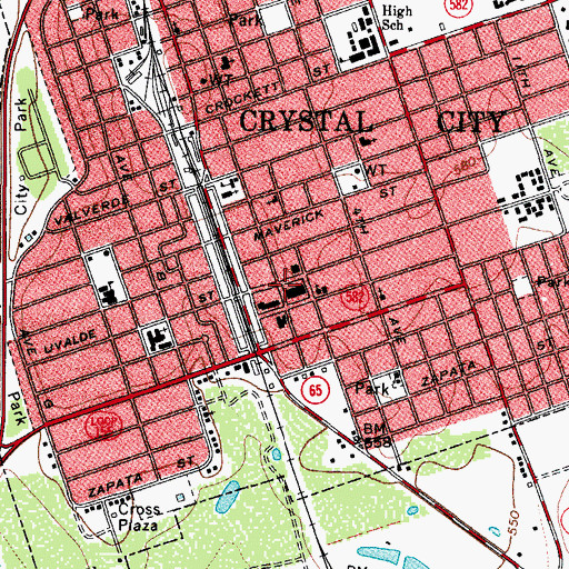 Topographic Map of Zavala County Sheriff's Office, TX