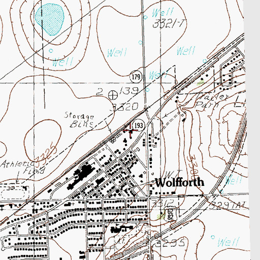 Topographic Map of Wolfforth Police Department, TX
