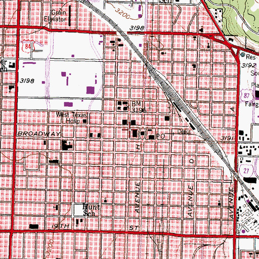 Topographic Map of Lubbock County Sheriff's Office, TX