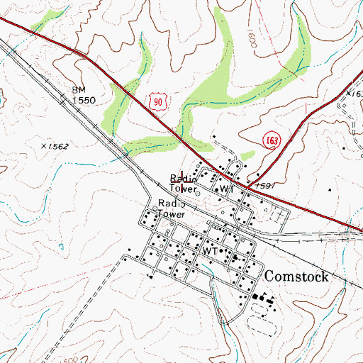 Topographic Map of Val Verde County Sheriff's Office, TX