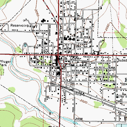Topographic Map of Eden Police Department, TX