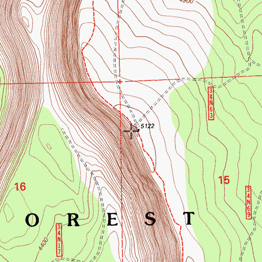 Topographic Map of Hat Creek Rim Lookout, CA