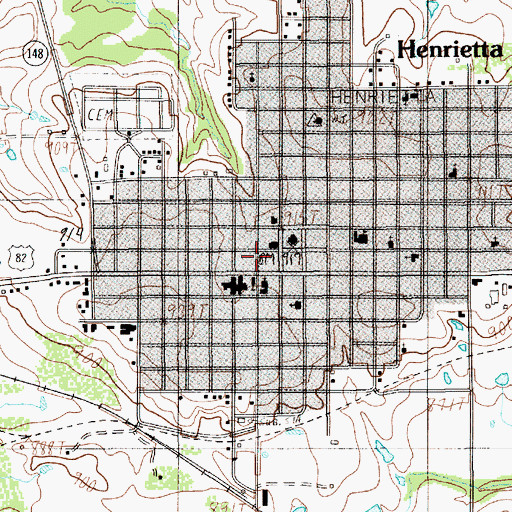 Topographic Map of Clay County Sheriff's Office, TX