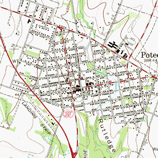 Topographic Map of Poteet Police Department, TX