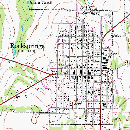 Topographic Map of Edwards County Sheriff's Office, TX