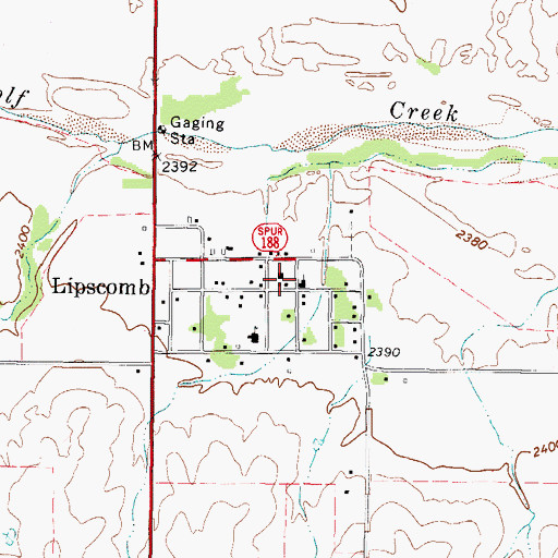 Topographic Map of Lipscomb County Sheriff's Office, TX