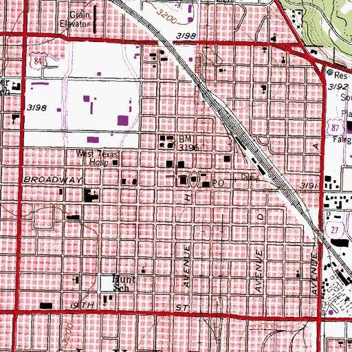 Topographic Map of Lubbock County Clerk Criminal, TX