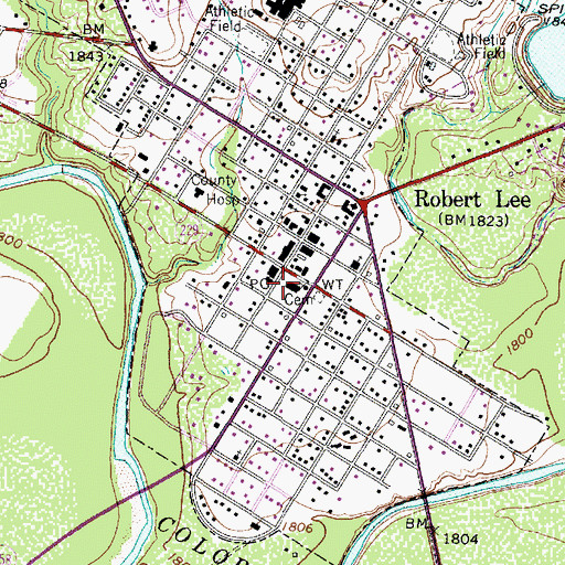 Topographic Map of Coke County Sheriff's Office, TX