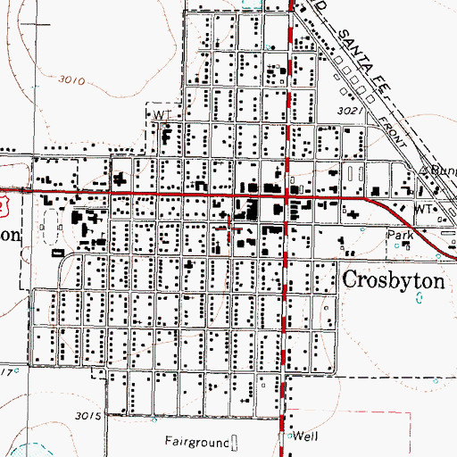 Topographic Map of Crosby County Sheriff's Office, TX
