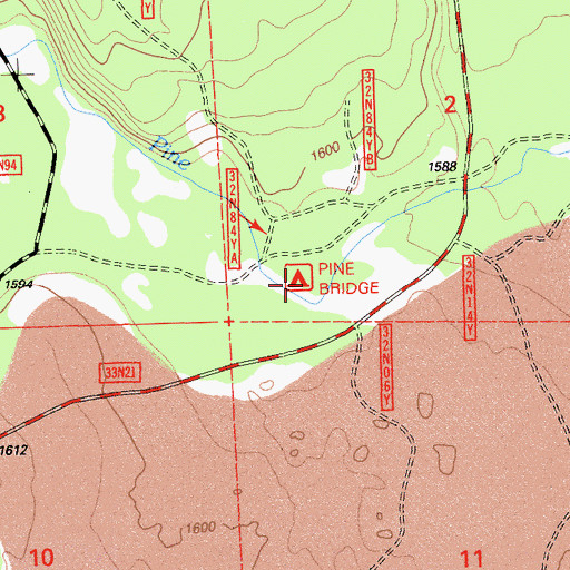Topographic Map of Pine Ridge Campground, CA