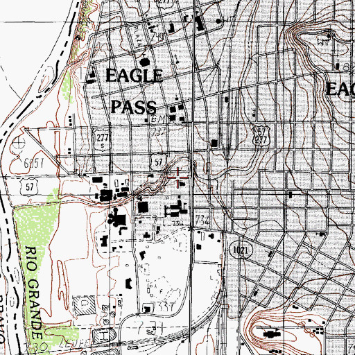 Topographic Map of Eagle Pass Police Department, TX