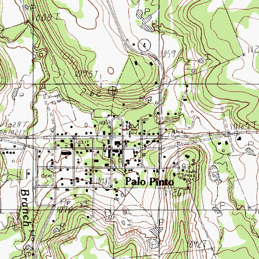 Topographic Map of Palo Pinto County Sheriff's Office, TX