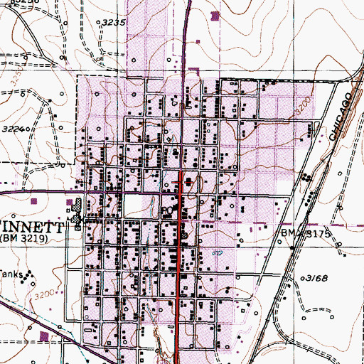 Topographic Map of Hutchinson County Constable's Office Precinct 1, TX