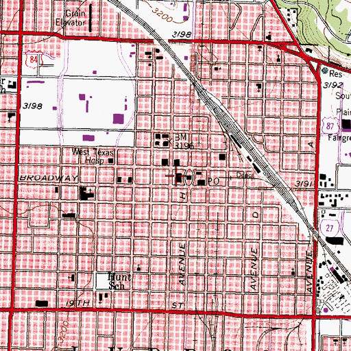 Topographic Map of Lubbock County Constable's Office Precincts 1 - 4, TX