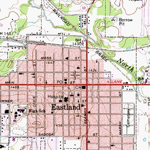 Topographic Map of Eastland County Sheriff's Office, TX