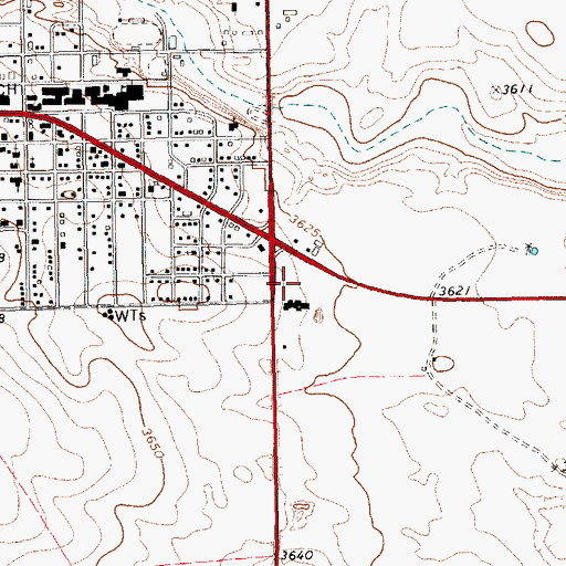 Topographic Map of Yoakum County Sheriff's Office, TX