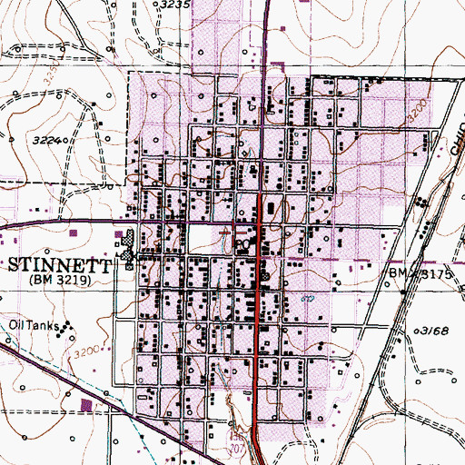 Topographic Map of Stinnett Police Department, TX