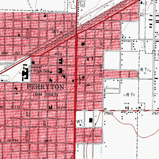 Topographic Map of Ochiltree County Sheriffs Office, TX