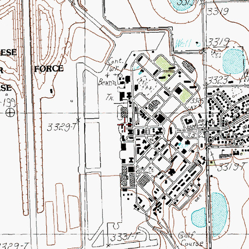 Topographic Map of Lubbock Police Academy, TX