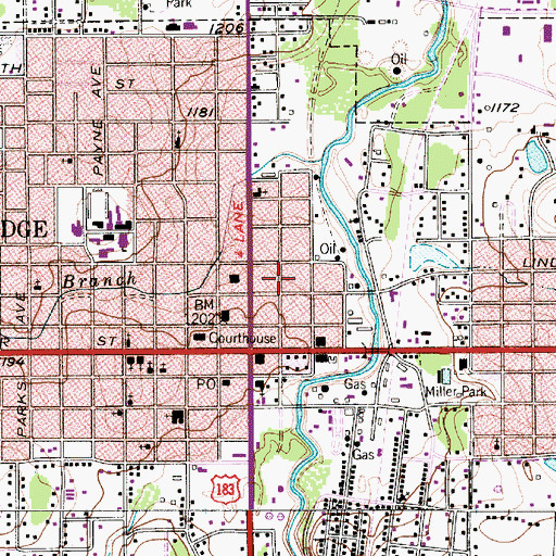 Topographic Map of Stephens County Sheriff's Office, TX