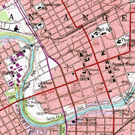 Topographic Map of Tom Green County Sheriff's Office, TX