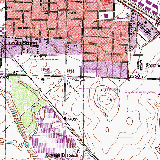 Topographic Map of Snyder Police Department, TX