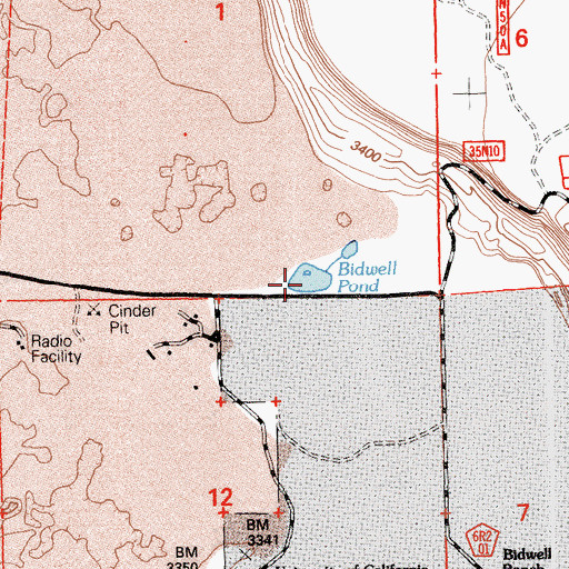 Topographic Map of Bidwell Pond, CA