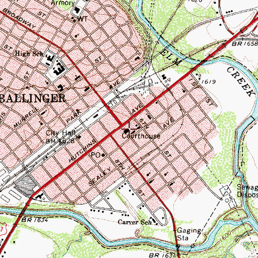 Topographic Map of Runnels County Sheriff's Office, TX