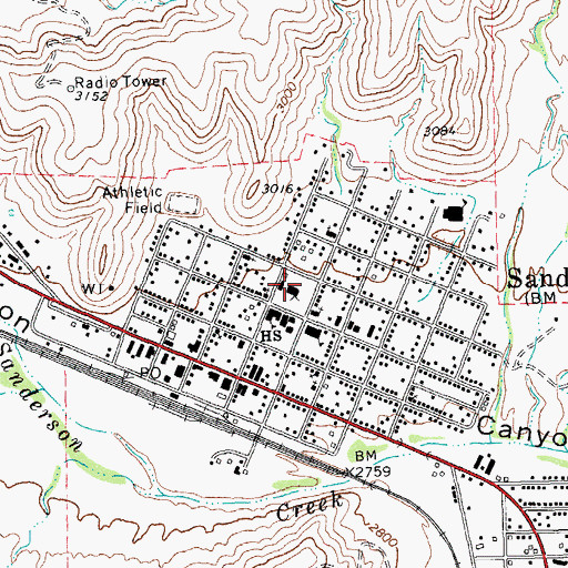 Topographic Map of Terrell County Sheriff's Office, TX
