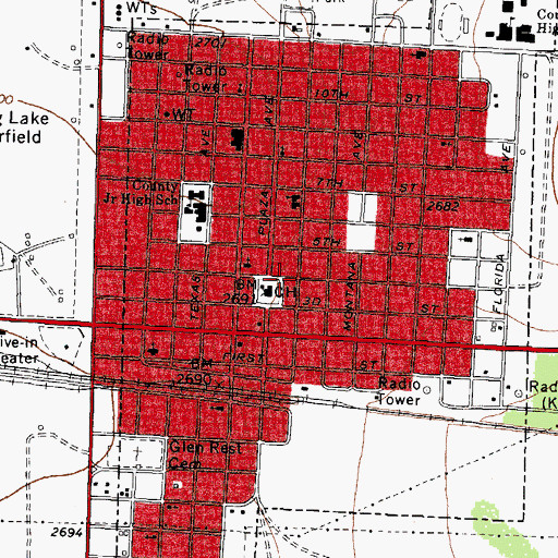 Topographic Map of Reagan County Sheriff's Office, TX