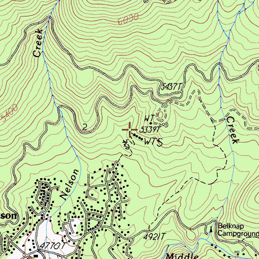 Topographic Map of Big Tree Water Tanks, CA