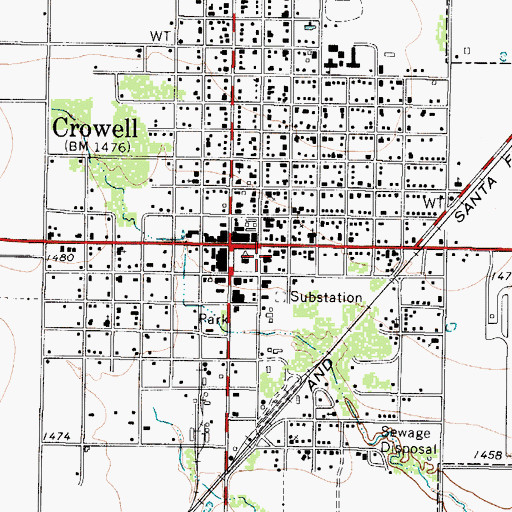 Topographic Map of Foard County Sheriff's Office, TX