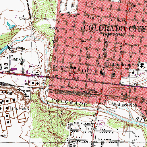 Topographic Map of Colorado City Police Department, TX