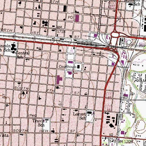 Topographic Map of Abilene Police Department, TX