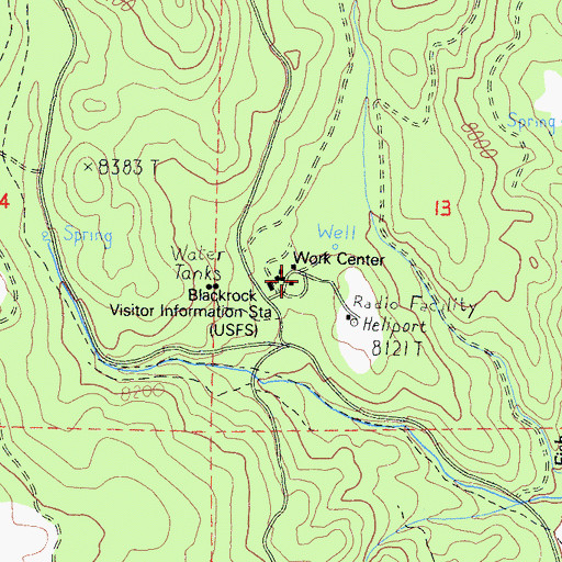 Topographic Map of Black Rock Work Center, CA