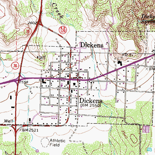 Topographic Map of Dickens County Sheriff's Office, TX
