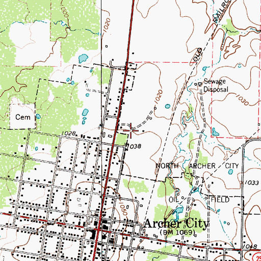 Topographic Map of Archer County Sheriffs Office, TX