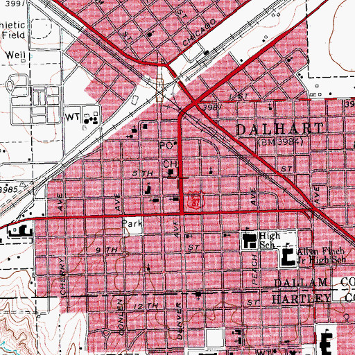 Topographic Map of Dallam County Sheriff's Office, TX