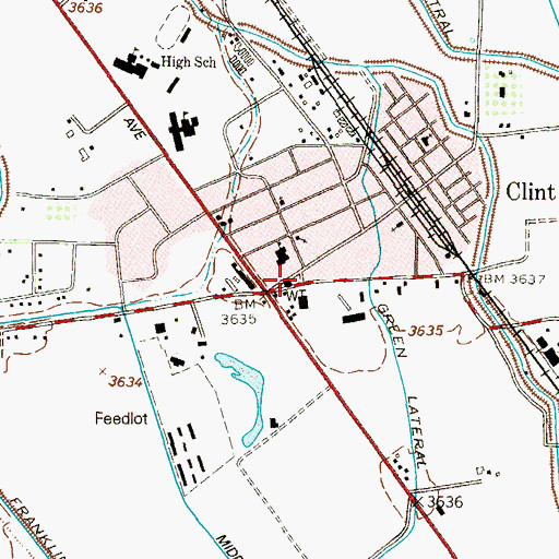 Topographic Map of Clint Police Department, TX