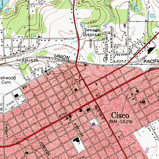 Topographic Map of Eastland County Constable's Office Precinct 1, TX