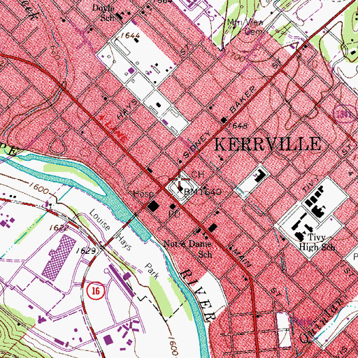 Topographic Map of Kerr County Constable's Office Precinct 2, TX