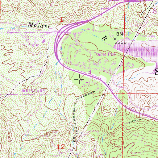 Topographic Map of Cottonwood Forest Station, CA