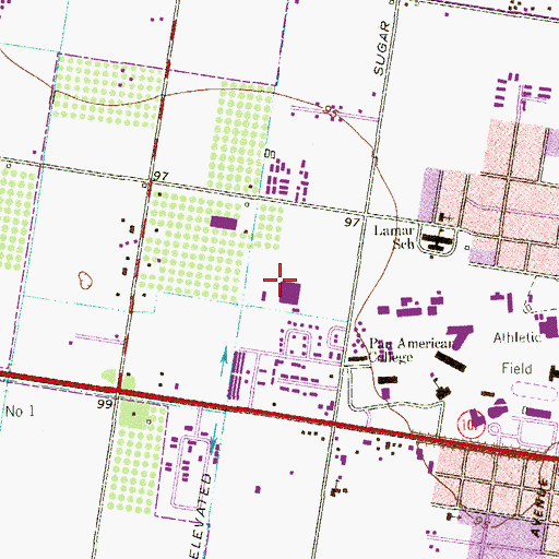 Topographic Map of University of Texas - Pan American Police Department, TX