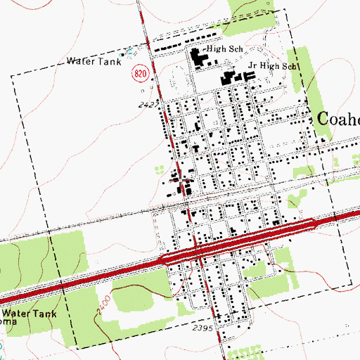 Topographic Map of Howard County Constable's Office Precinct 2, TX