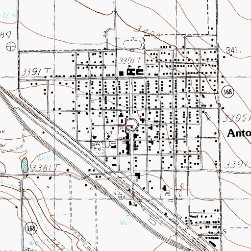 Topographic Map of Anton Police Department, TX