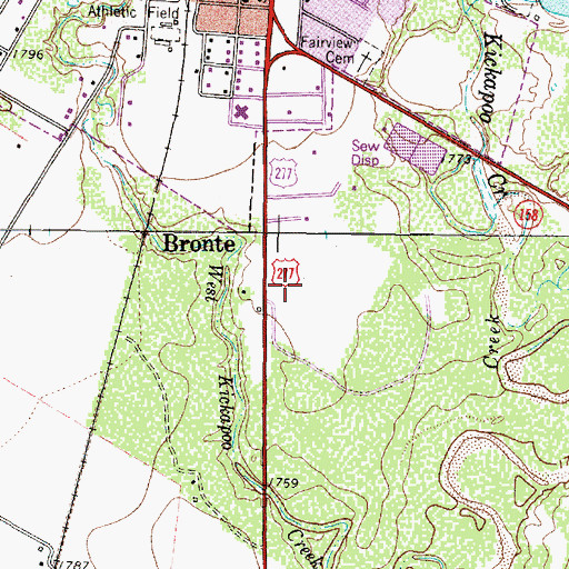 Topographic Map of Coke County Constable's Office Precinct 2, TX