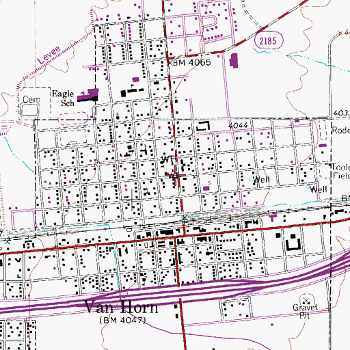 Topographic Map of Culberson County Sheriff's Office, TX