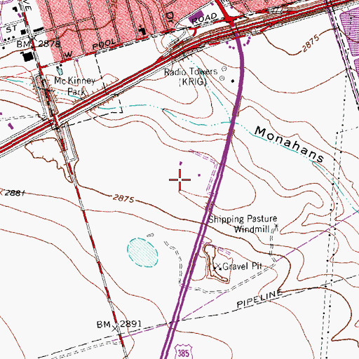 Topographic Map of Ector County Sheriff's Department, TX